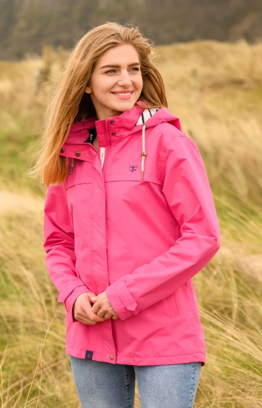 Lighthouse women's Beachcomber waterproof jacket in pink.