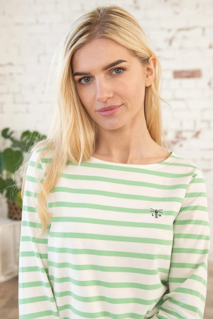Lighthouse Womens Causeway Breton Top - Pistachio Stripe