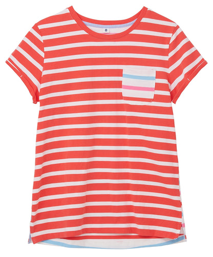 Lighthouse Womens Causeway T-Shirt- Watermelon Stripe