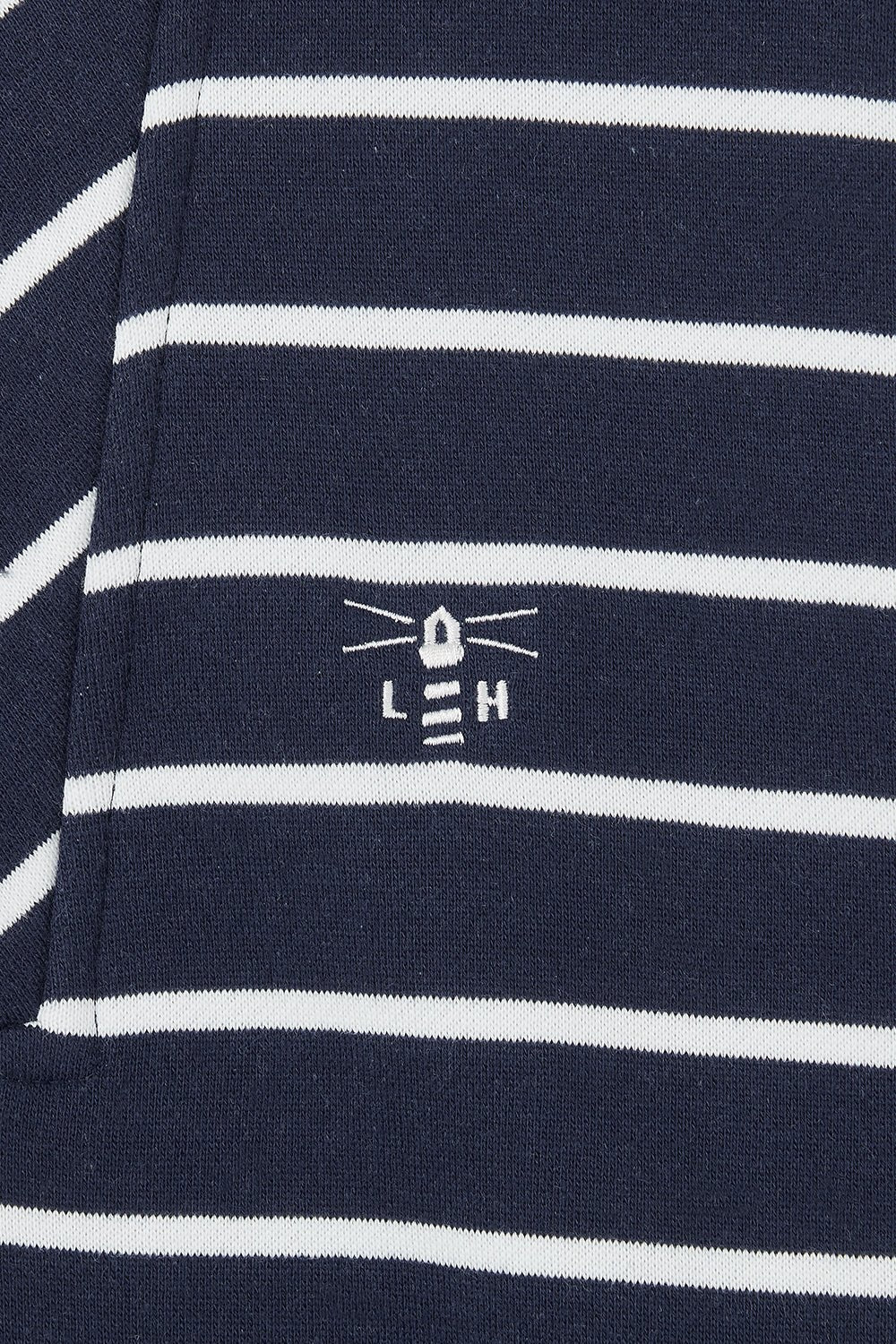 Lighthouse Womens Coral Funnel Neck Half Zip Jersey - Navy Stripe