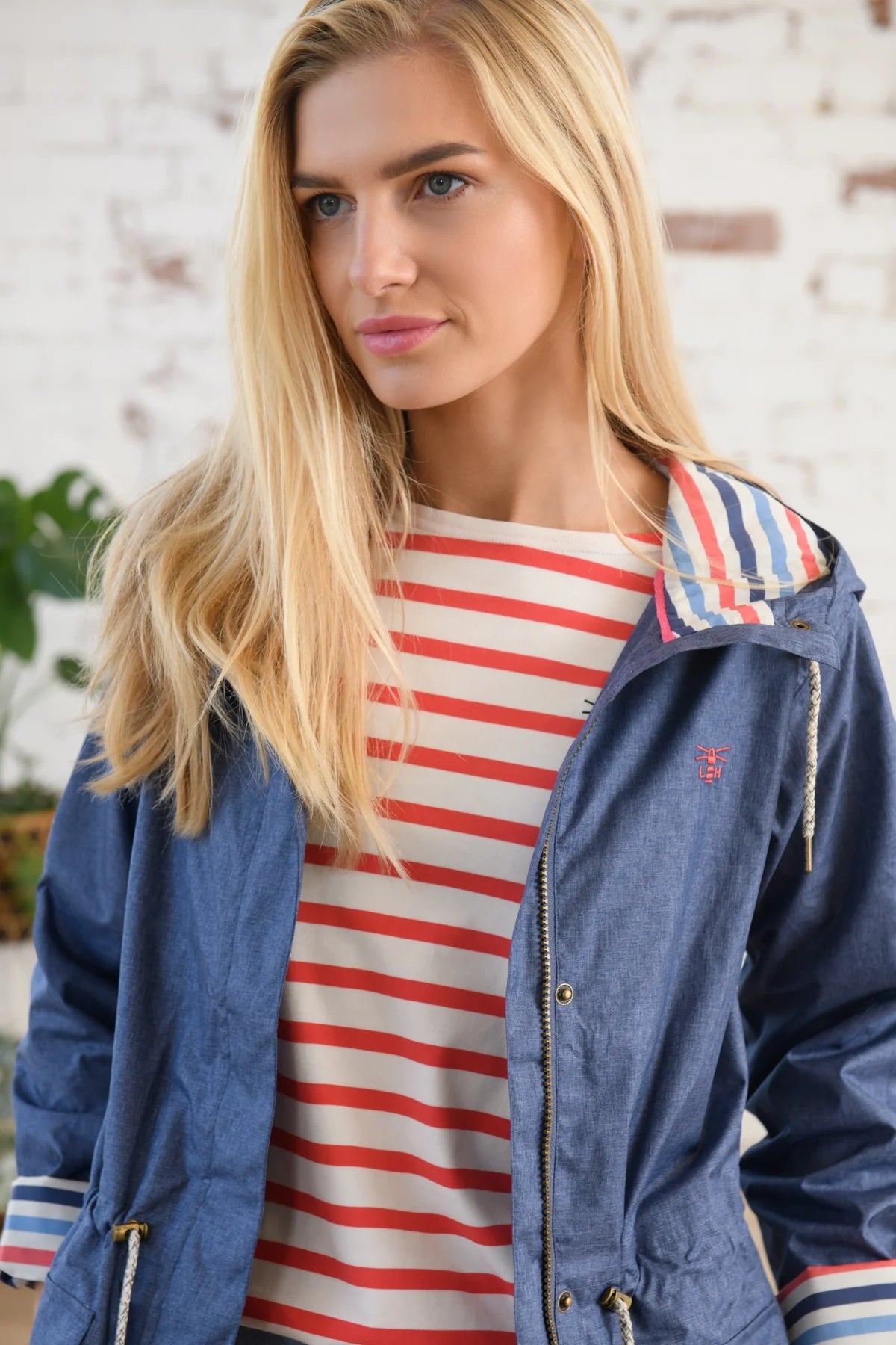 Waterproof and breathable women's Alice rain jacket in Denim Blue from Lighthouse.