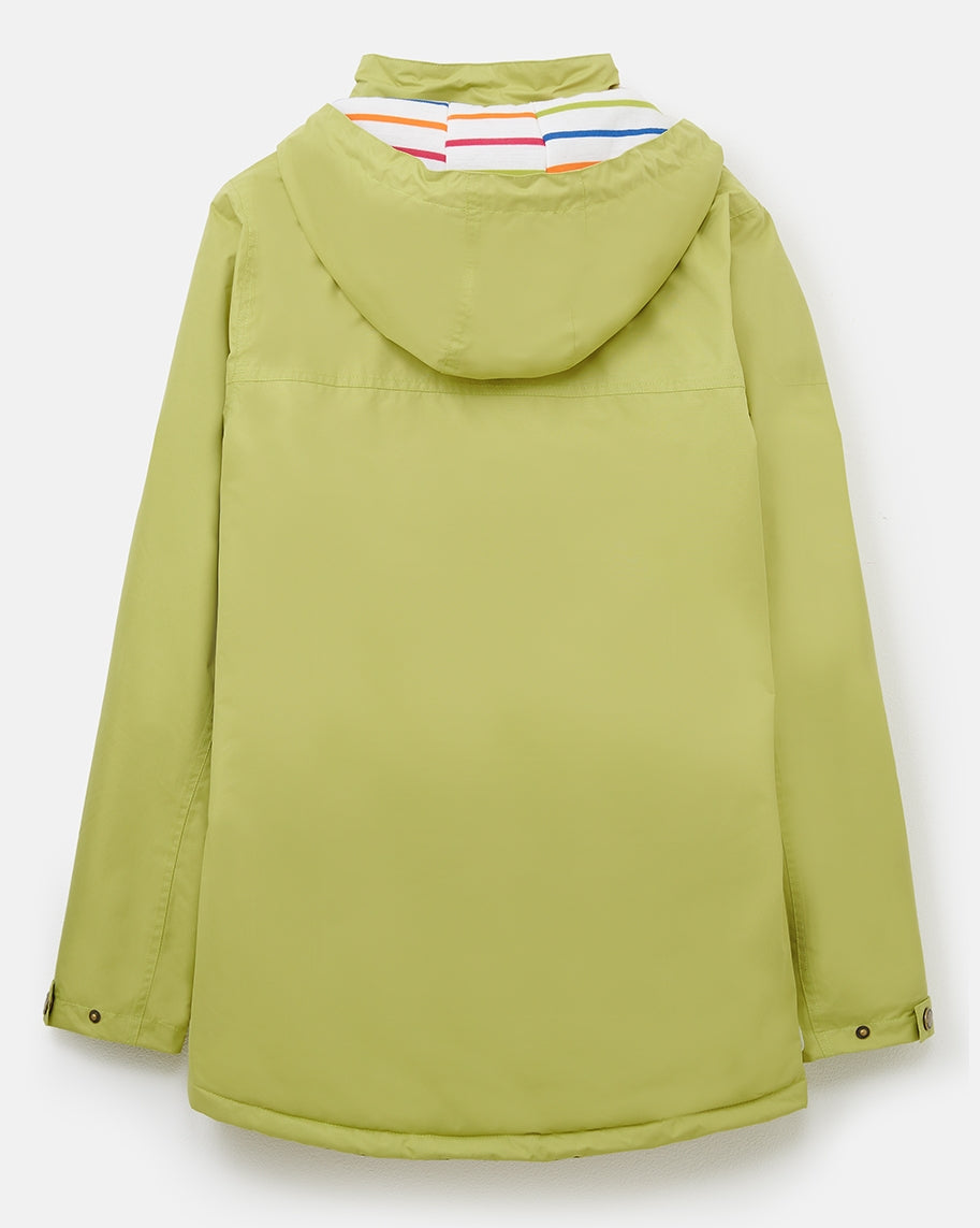Waterproof women's Eva paddded rain jacket in Apple Green from Lighthouse.