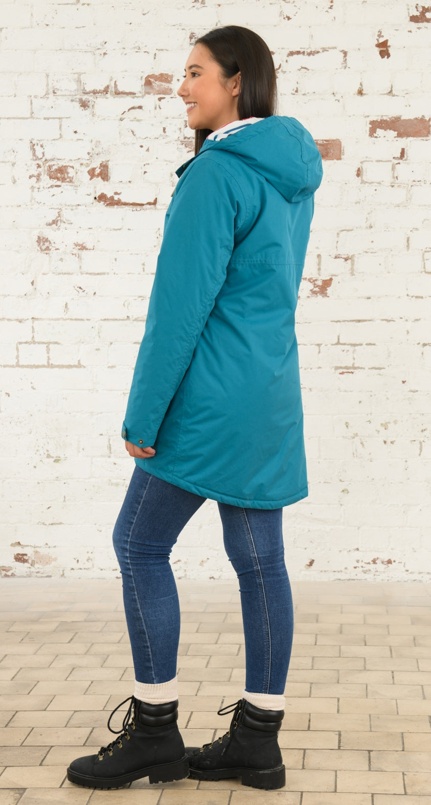 Peacock women's waterproof Eva Long rain jacket from Lighthouse.