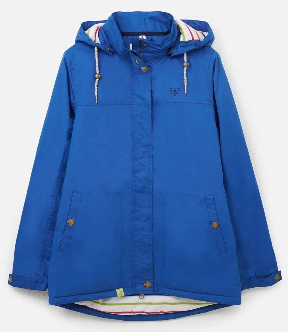 Women's padded waterproof Eva rain coat from Lighthouse in Blue.