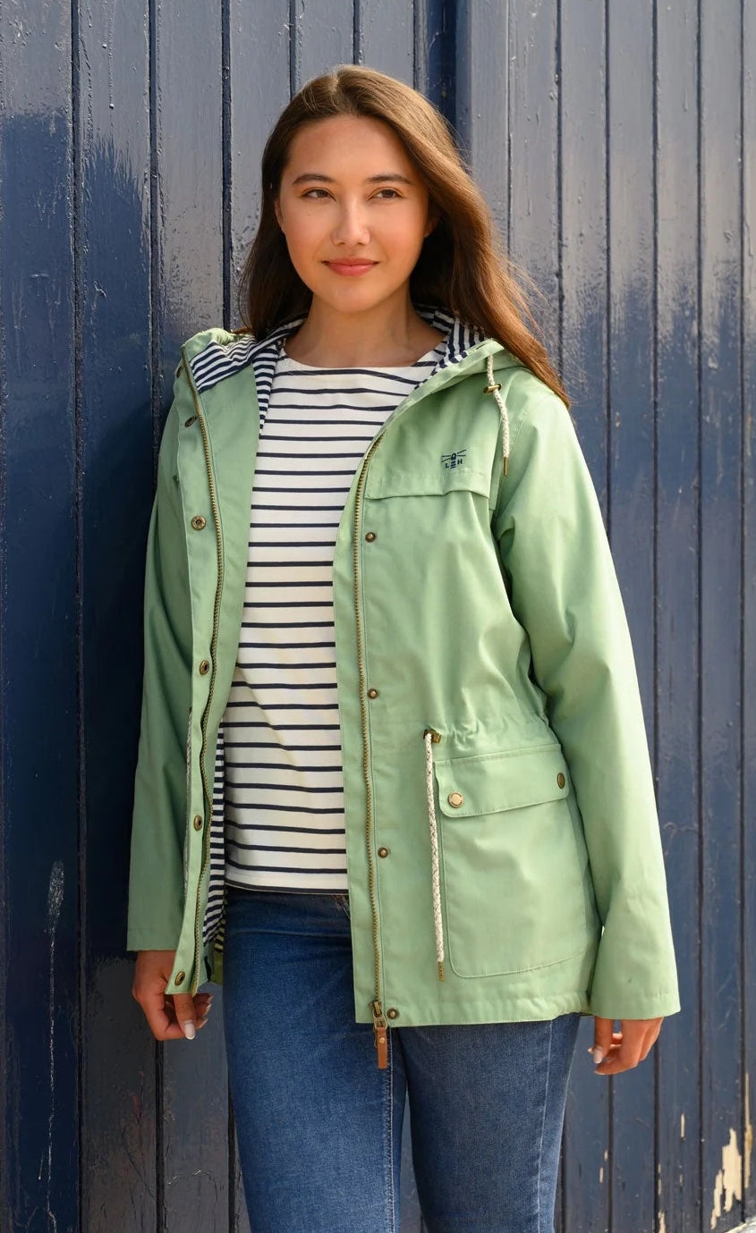 Lighthouse women's Alicia waterproof jacket in Pistachio Green.