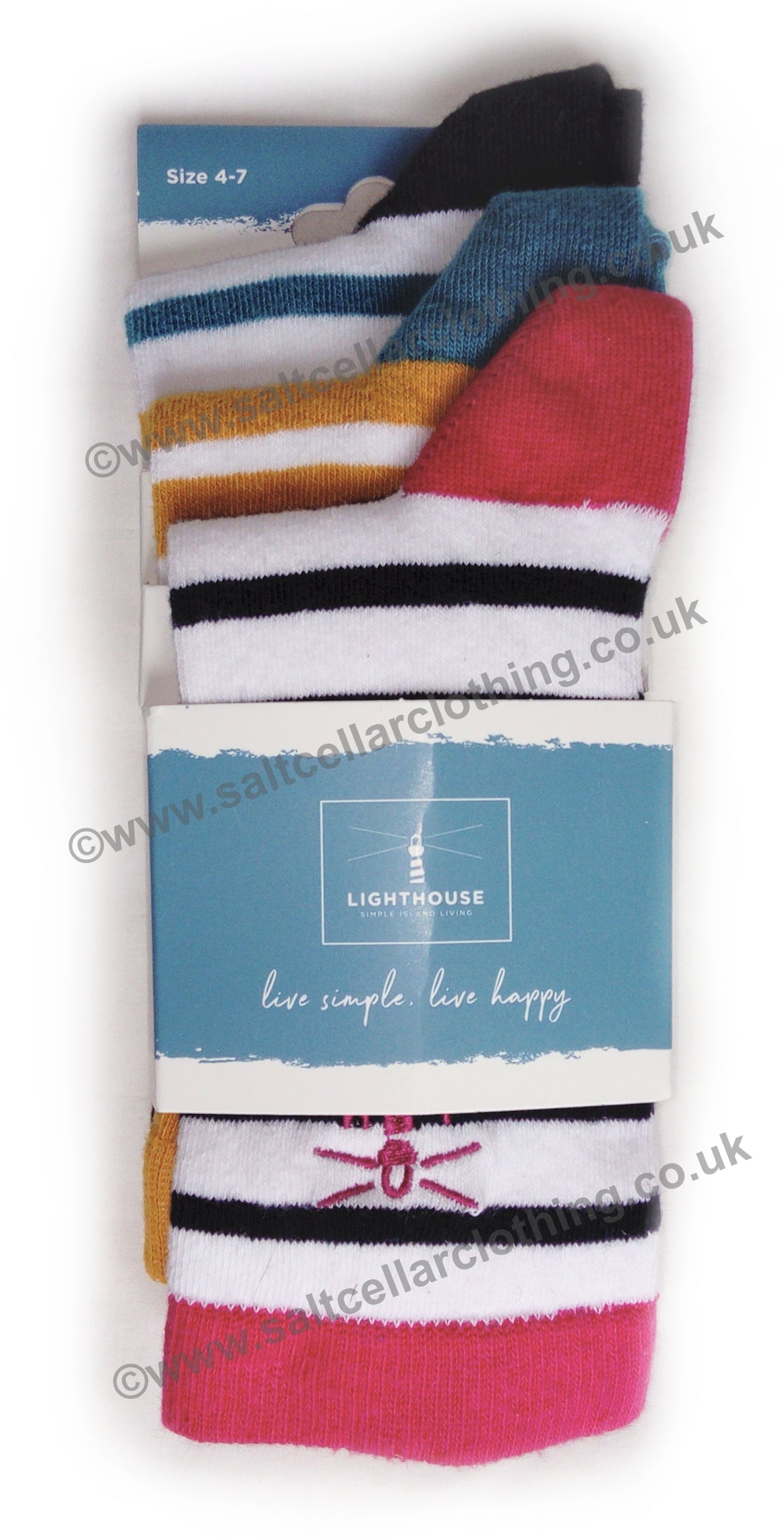 Lighthouse Womens 3 Pack Stripe Socks