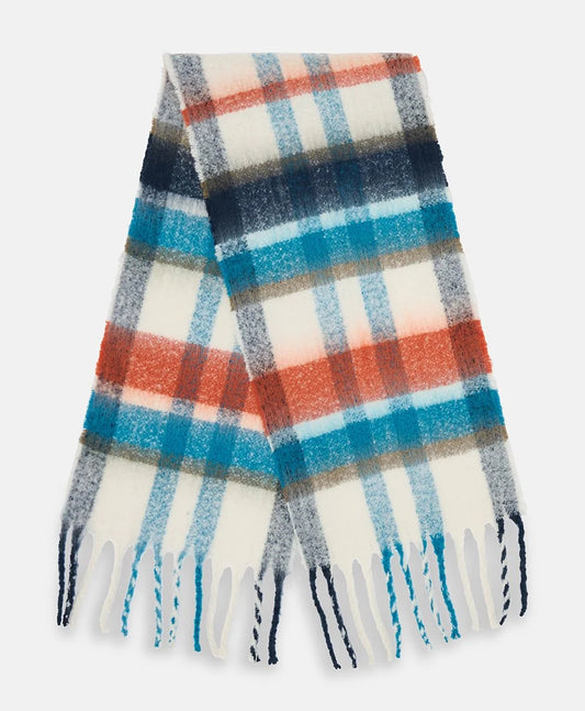 Lighthouse Check Scarf - Rust / Deep Teal / Mocha