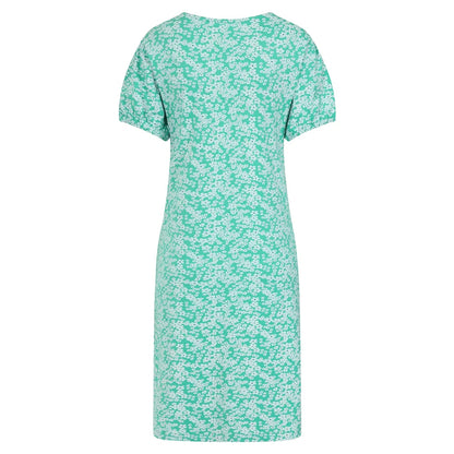 Mudd and Water womens Florina floral dress mint with short sleeves and all-over white flower print