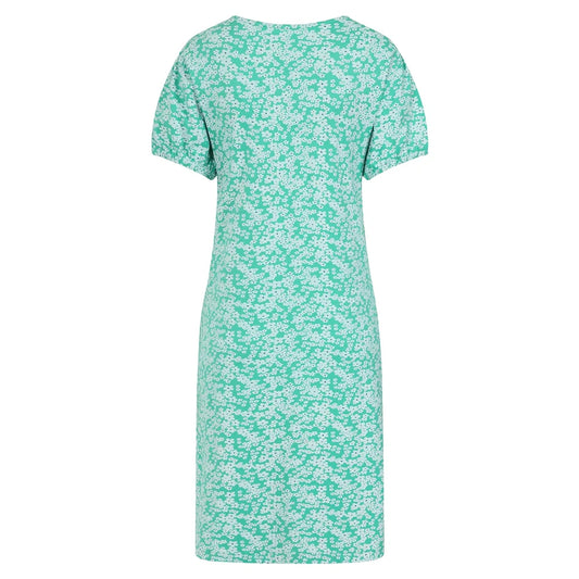 Mudd and Water womens Florina floral dress mint with short sleeves and all-over white flower print