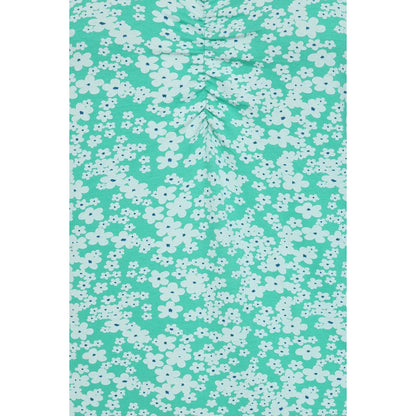 Close-up of Mudd and Water womens Florina floral dress mint fabric pattern with white flowers