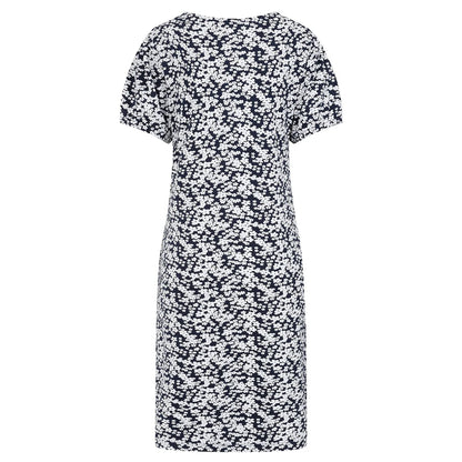Mudd and Water womens Florina floral Navy dress with short sleeves and white flower pattern