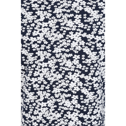 Close-up of Mudd and Water womens Florina floral Navy dress featuring white flower pattern