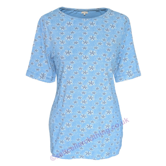 Mudd and Water Womens Kendal Top Geo Print Blithe Blue