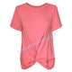 Mudd & Water Womens Petal Twist Front Tee Coral Marl