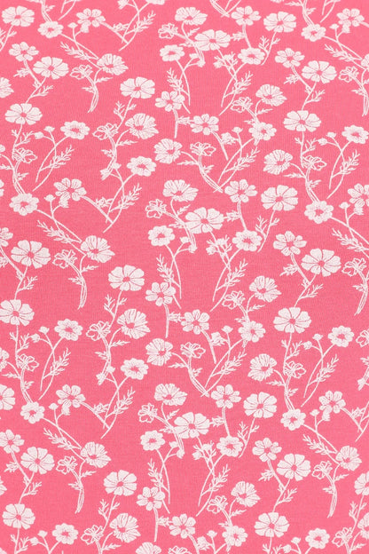 Mudd and Water womens pink floral top with white flower pattern on soft fabric