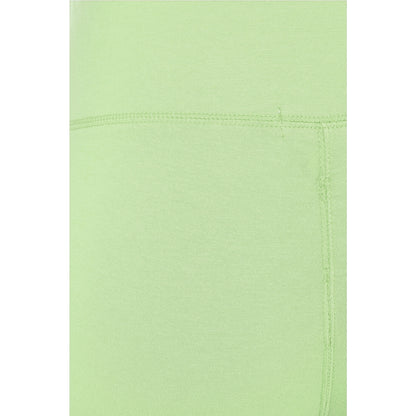 Close-up of Mudd & Water womens Island crop leggings light opaline green fabric on a white background