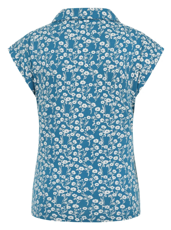 Mudd & Water Womens Alice Top - Teal Meadow Print