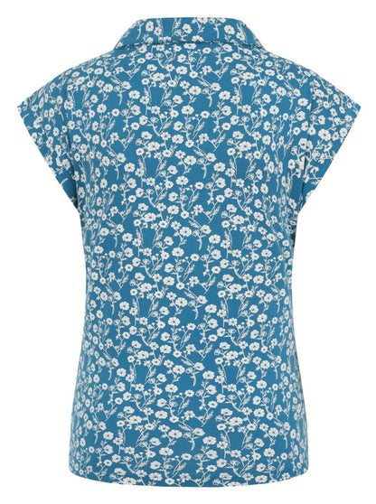 Mudd & Water Womens Alice Top - Teal Meadow Print