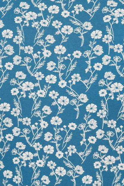 Mudd & Water Womens Alice Top - Teal Meadow Print