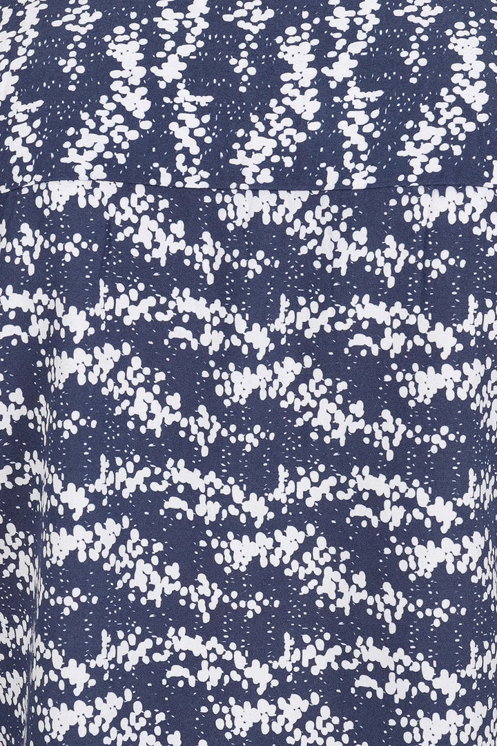 Mudd & Water Womens Tie Neck Daisy Blouse - Navy Dot Print