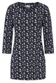 Mudd & Water Womens Francoise Tunic Polka Leaf Print Navy