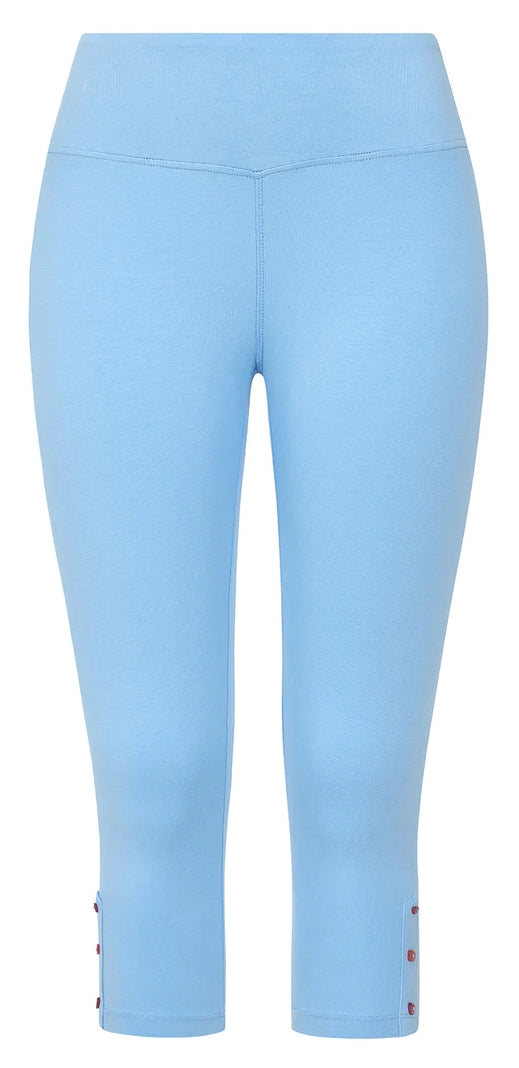 Mudd & Water women's organic cotton crop length Island leggings in Blue.