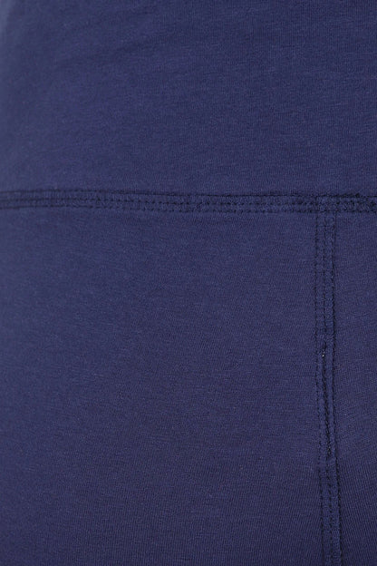 Organic cotton wommen's flared leggings or yoga pants from Mudd & Water in navy.
