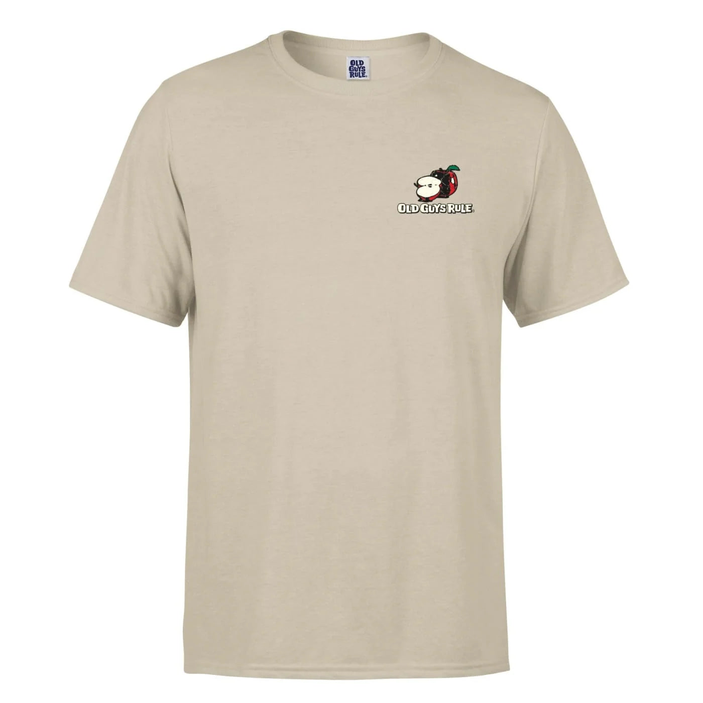 Old Guys Rule t-shirt five a day beige casual short sleeve tee with small logo on chest