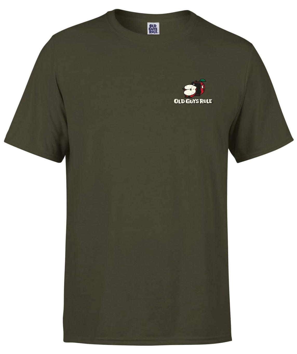 Men's Old Guys Rule short sleeve Five a Day III cider themed printed t-shirt in Olive Green. 