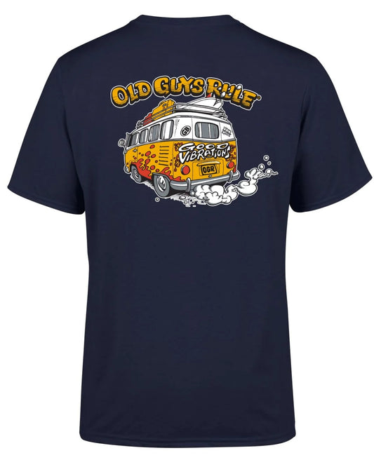 Old Guys Rule Mens Good Vibrations IV Printed T-Shirt - Navy