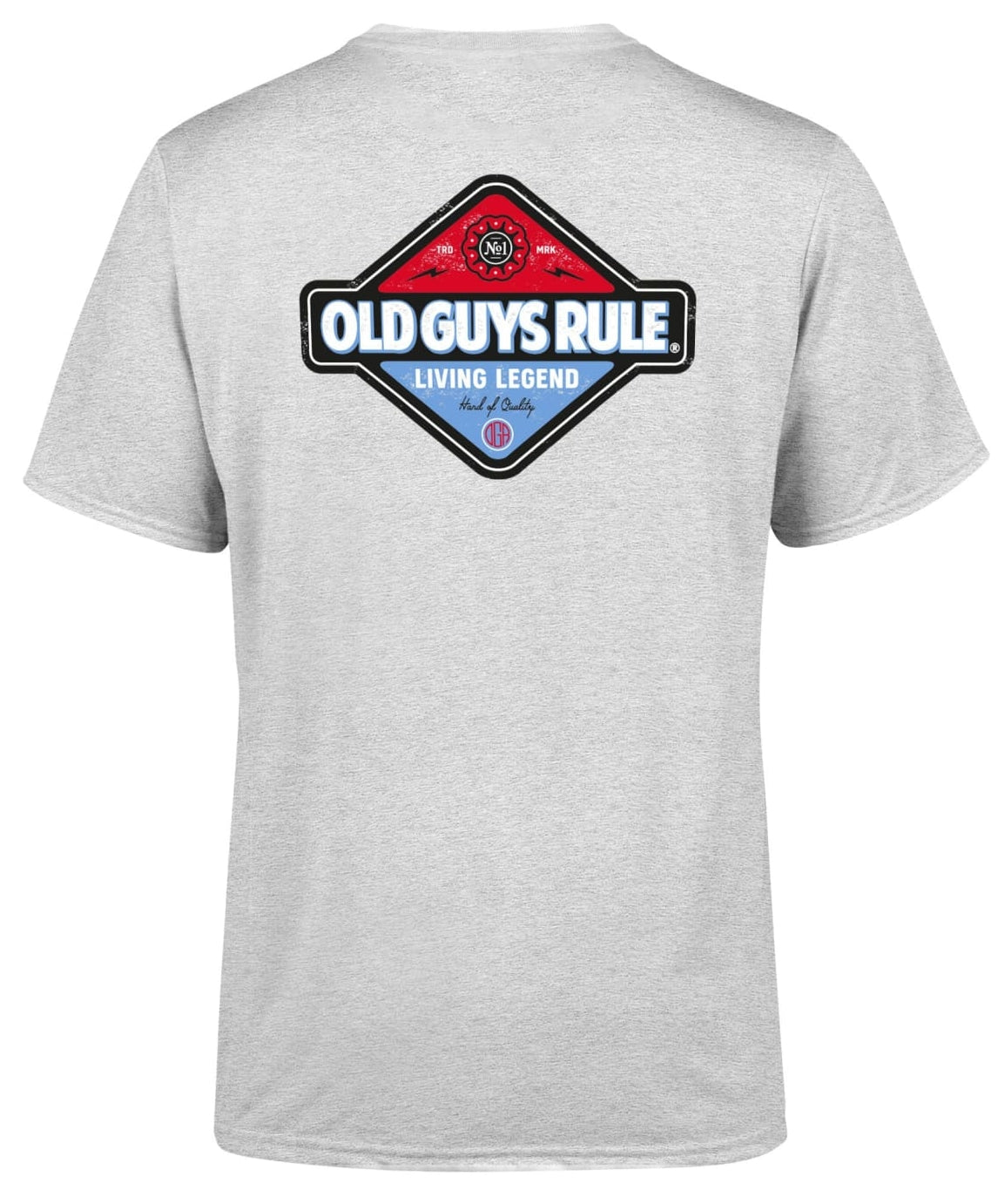 Old Guys Rule Mens No.1 Living Legend II Printed T-Shirt - Ash