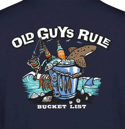 Old Guys Rule Mens 'Bucket List II' Printed T-Shirt - Navy