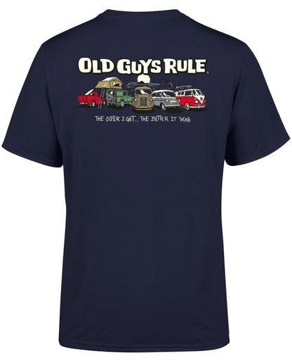 Old Guys Rule Mens 'Parking Lot III' Printed T-Shirt - Navy