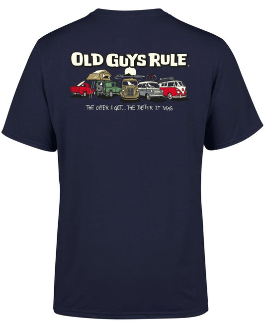 Old Guys Rule Mens Parking Lot III Printed T-Shirt - Navy