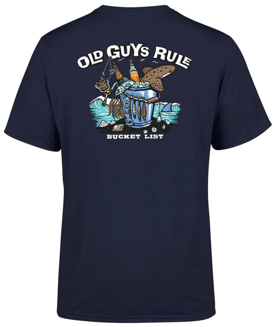 Old Guys Rule Mens 'Bucket List II' Printed T-Shirt - Navy