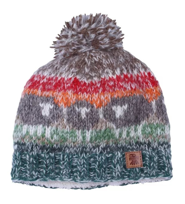 Pachamama Adults Hazy Herds Knitted Bobble Beanie - Multicoloured
