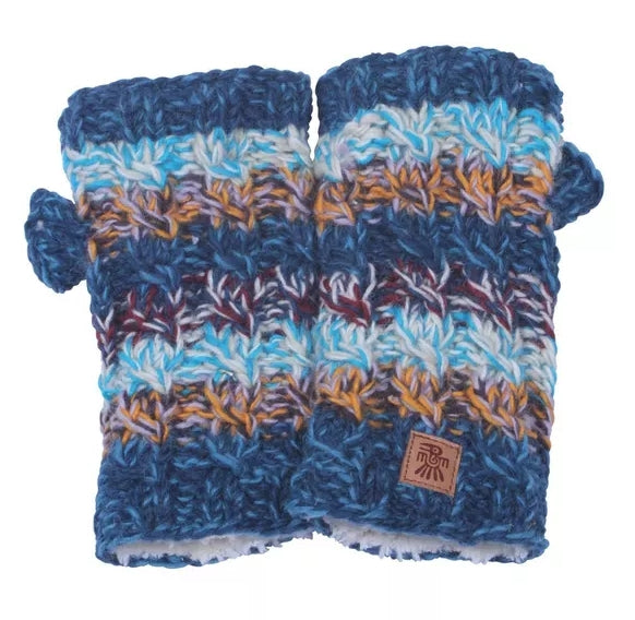 Pachamama Adults 'Utrecht' Knitted Handwarmers - Blue