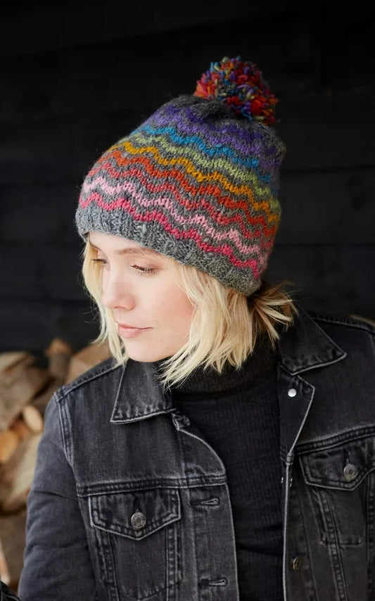 Pachamama Adults 'San Clemente' Knitted Bobble Beanie - Multicoloured