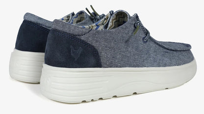 Women's Recife platform sole canvas shoes from Pitas in Marino Navy with heel cups.