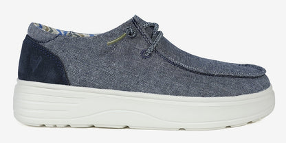 Women's Recife platform sole canvas shoes from Pitas in Marino Navy.