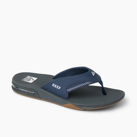 Reef Mens Fanning Bottle Opener Flip Flops - Navy / Shadow