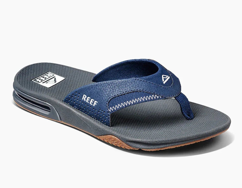 Reef Mens Fanning Bottle Opener Flip Flops - Navy / Shadow