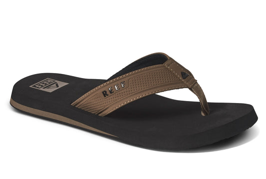 Reef Mens The Layback Flip Flops - Black / Tan