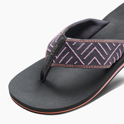 Reef Womens Spring Woven Flip Flops - Shadow Grey