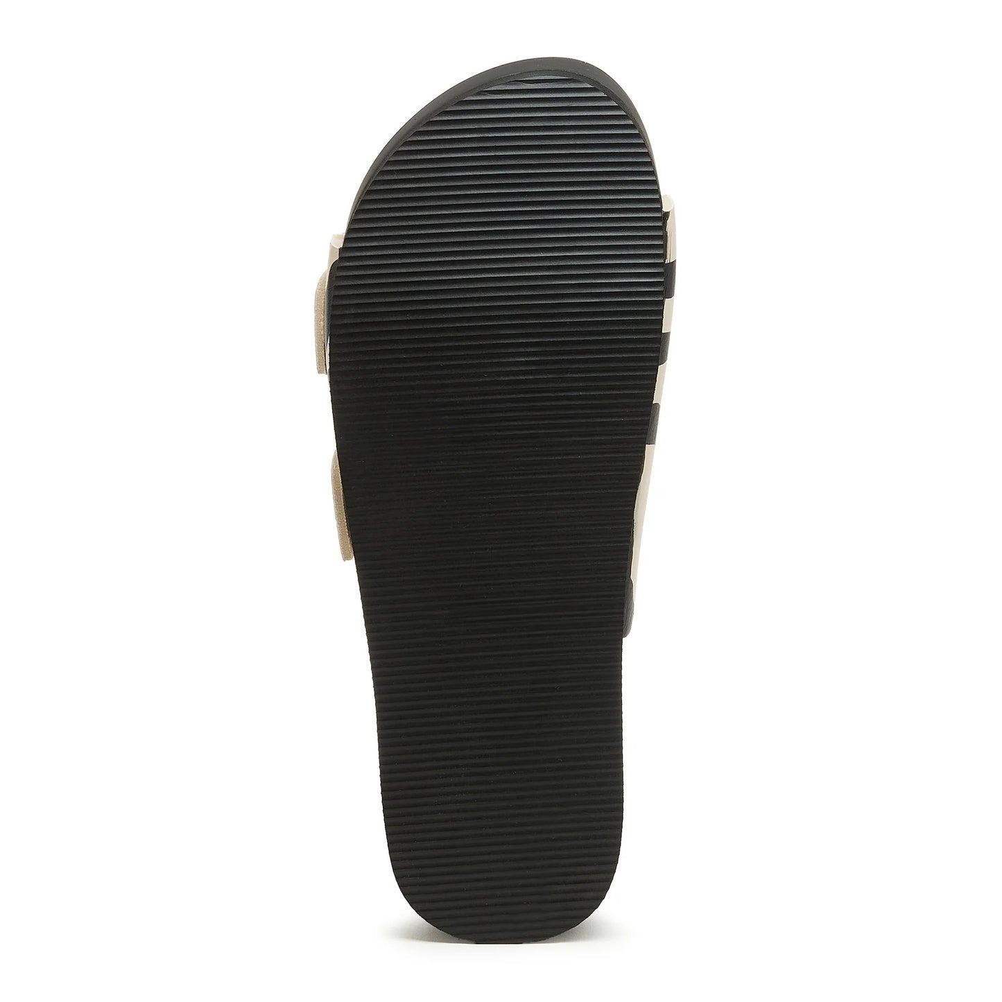 Bottom view of the sole of womens Rocket Dog Esti Plus sandals in zebra print.