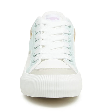 White, mint, beige and lavender colour block Cheery platform trainers from Rocket Dog with lace up front.