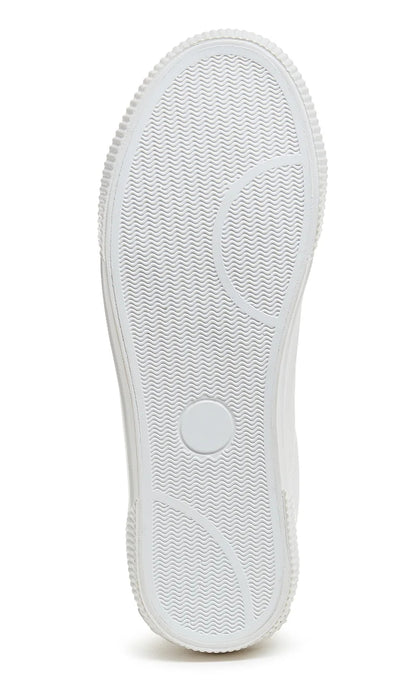 Women's white Cheery floral embroidered platform trainers from Rocket Dog.