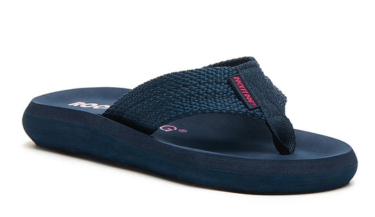 Rocket Dog women's Sunset webbing strap flip flops in Navy.