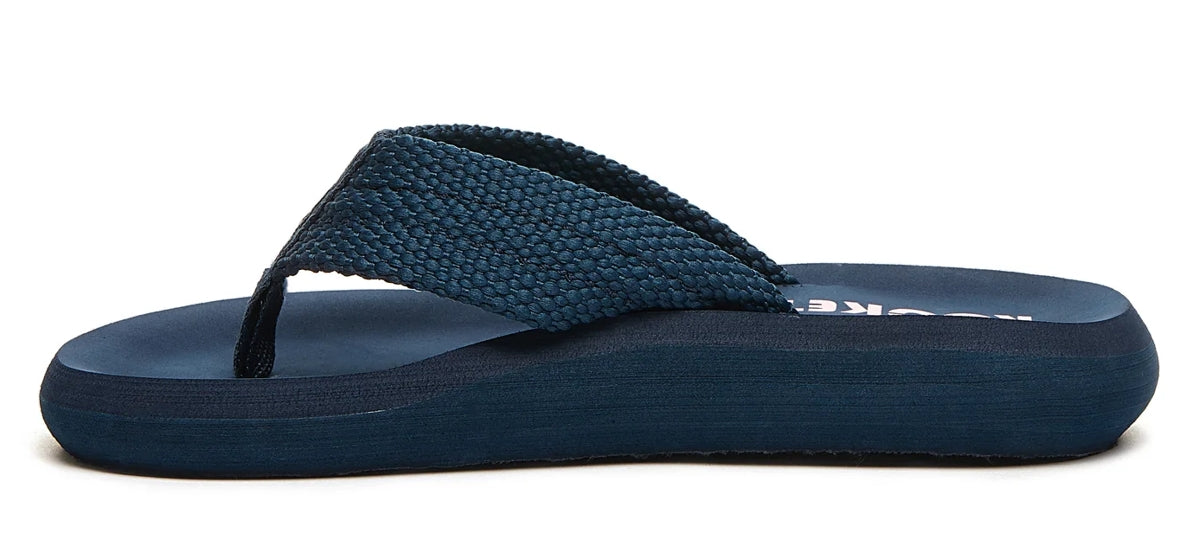 Women's Rocket Dog Sunset webbing flip flops in Navy.