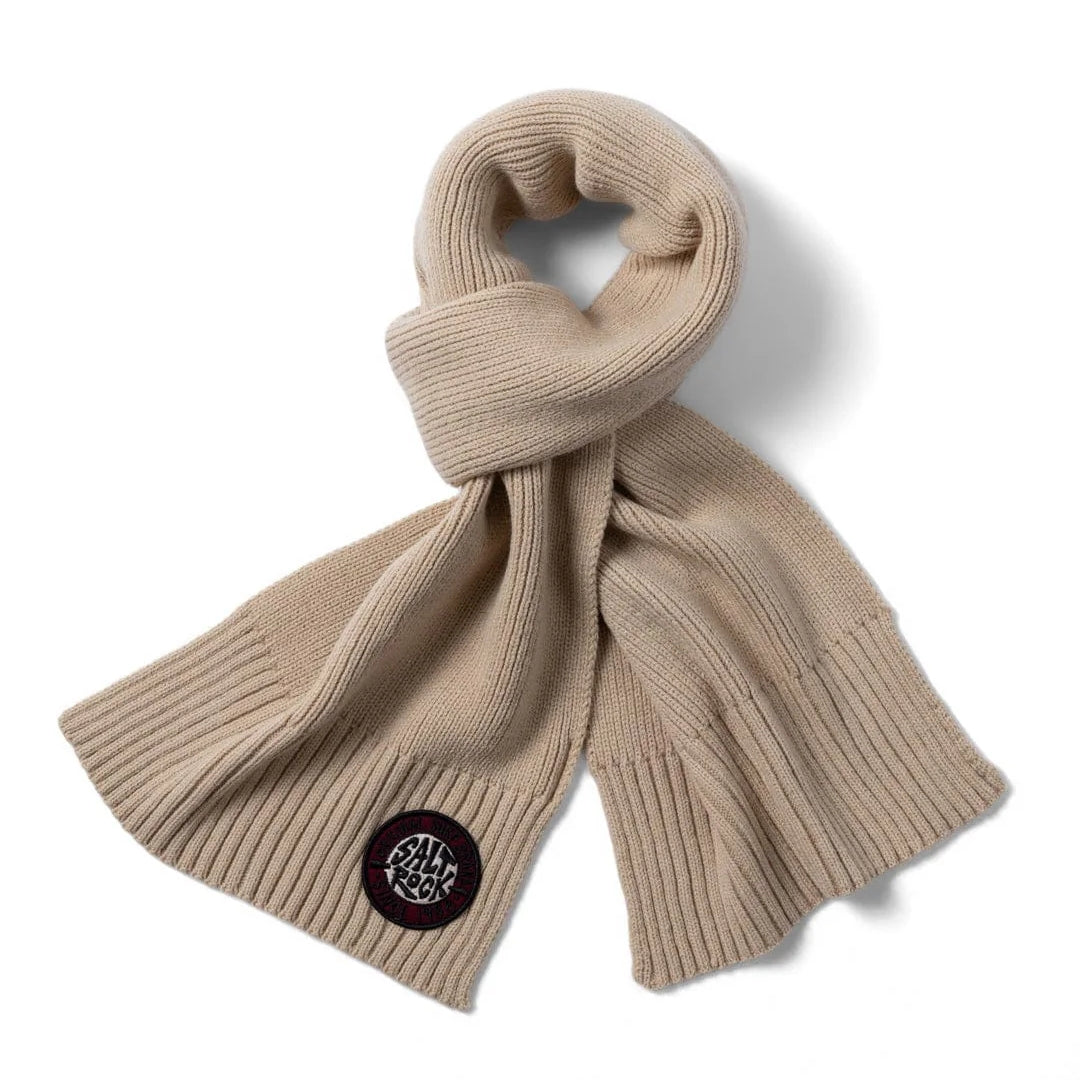 Light Brown Saltrock adults SR scarf with a round brand logo pattch on a white background
